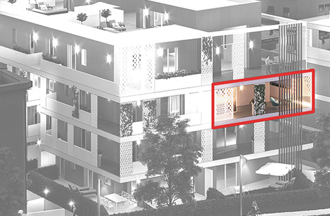 Posizione del trilocale I nel piano secondo della palazzina Ariston