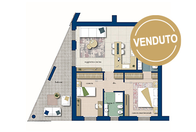 Trilocale 6F - Residenza Antares ad Albino